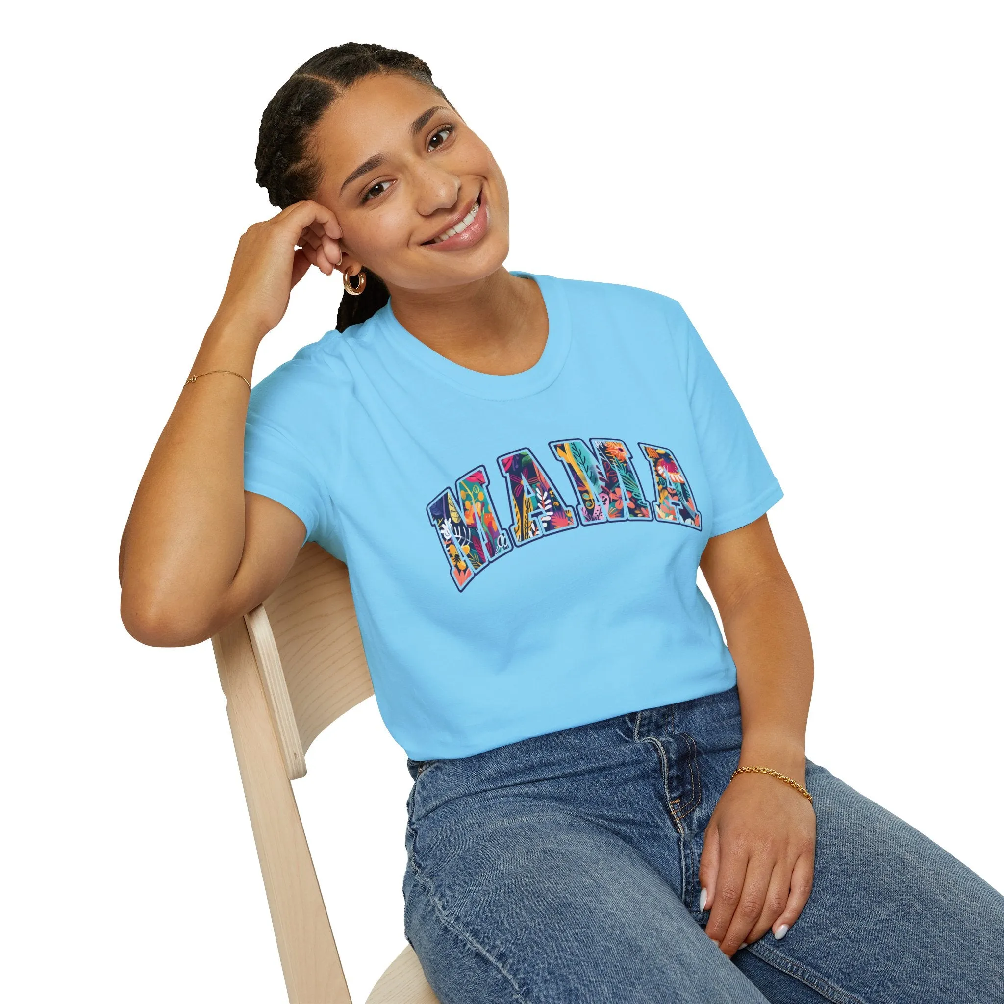 Floral "MAMA" Shirt  Bold, Bright, and Beautiful - Unisex Softstyle T-Shirt
