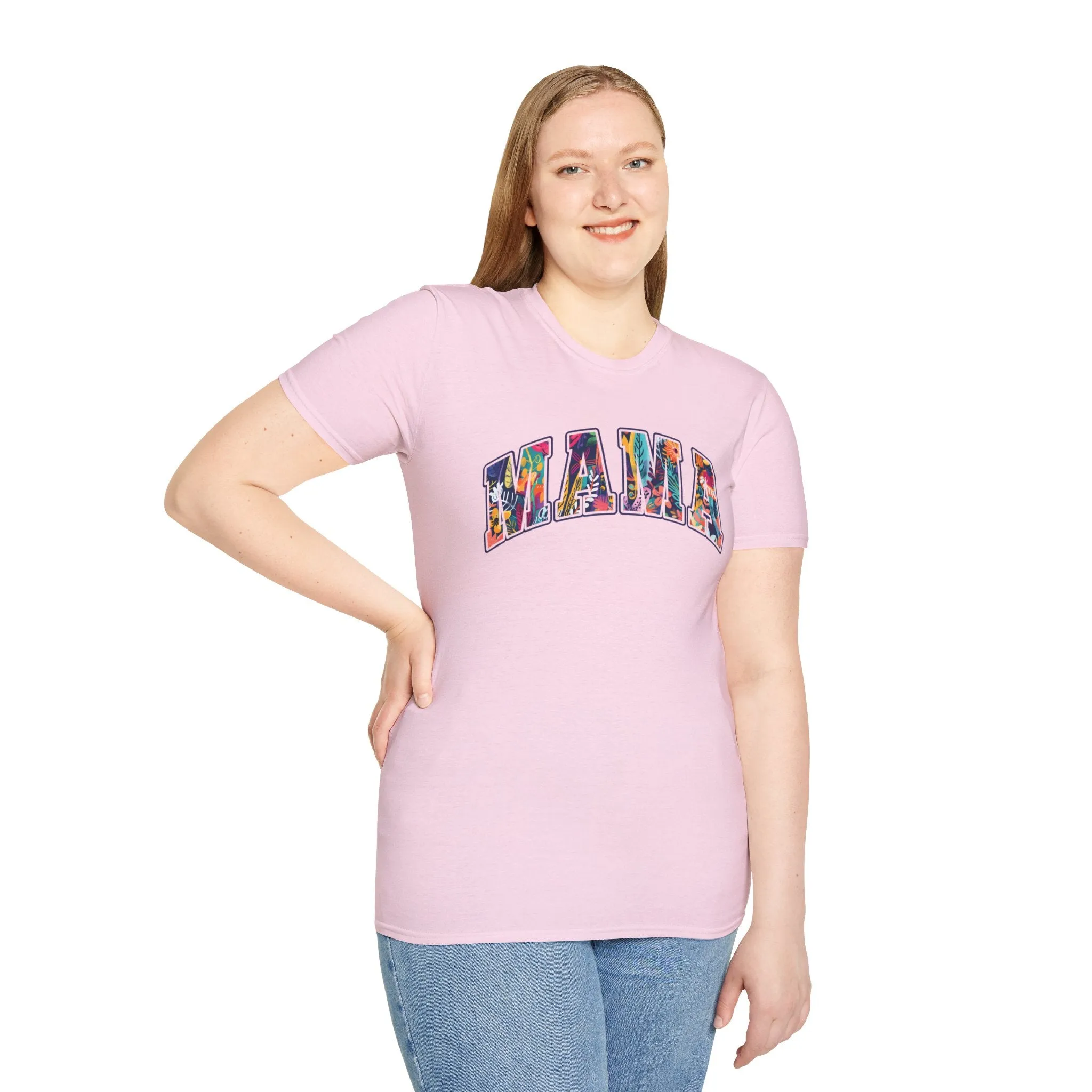 Floral "MAMA" Shirt  Bold, Bright, and Beautiful - Unisex Softstyle T-Shirt