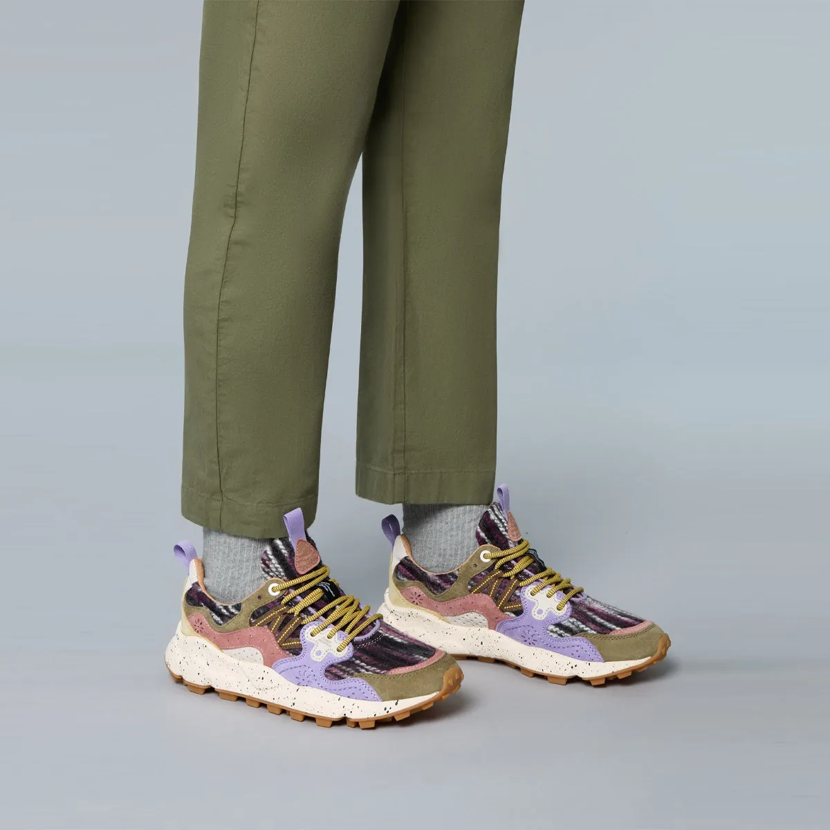 Flower Mountain - Sneakers Yamano 3 Suede Woolen Threads Light Brown Violet - 201781729 - LIGHT/BROWN-VIOLET