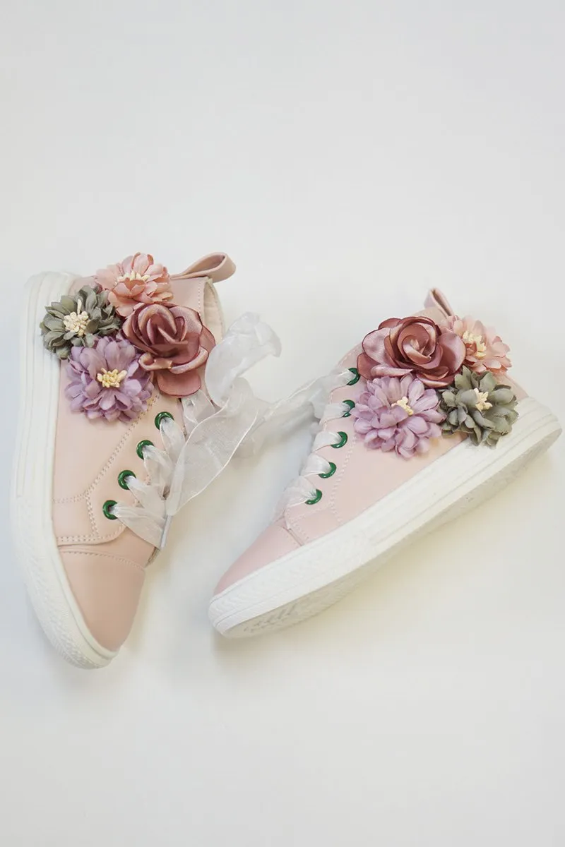 Girls Flower Sneakers
