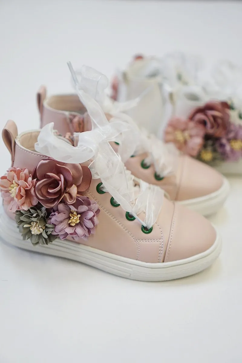 Girls Flower Sneakers