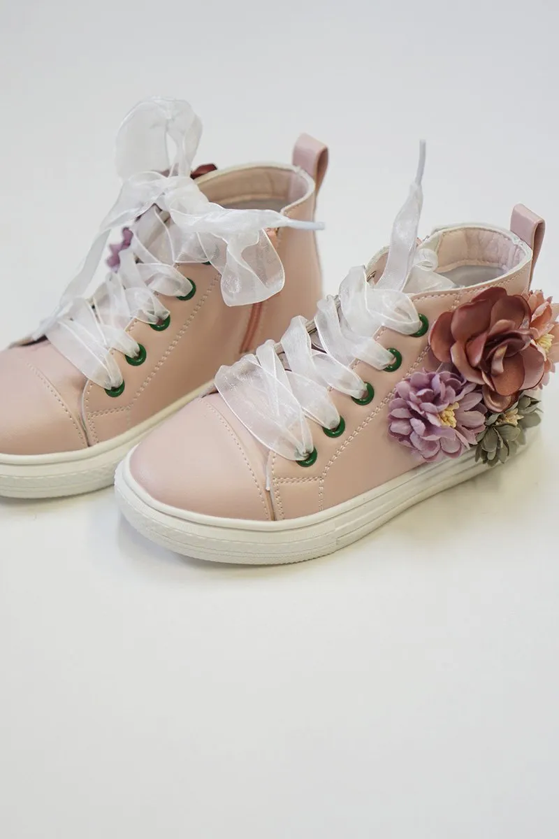 Girls Flower Sneakers