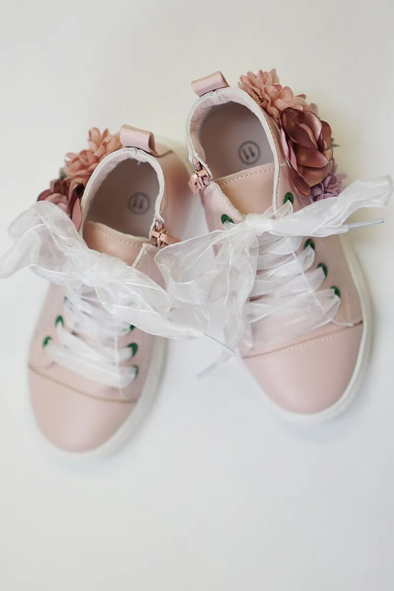 Girls Flower Sneakers