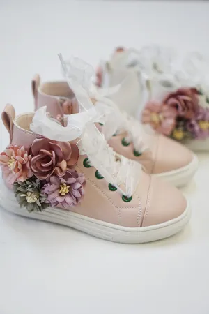 Girls Flower Sneakers