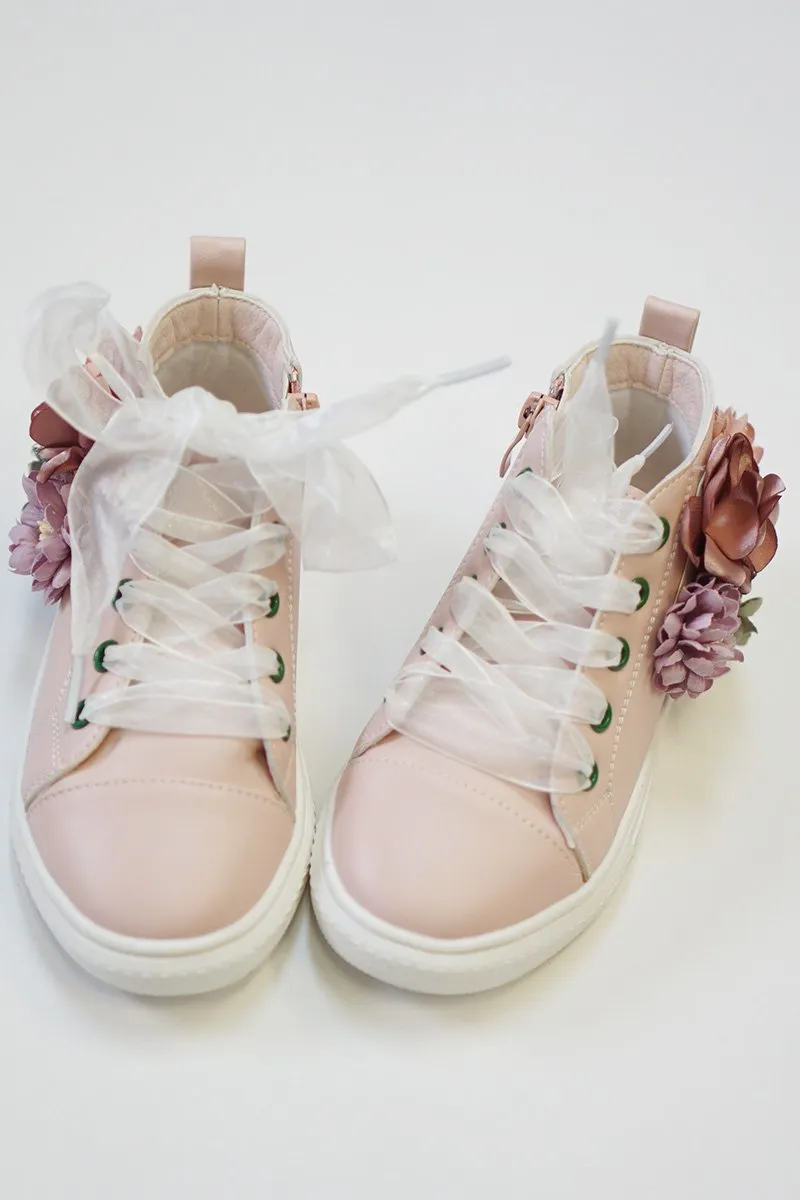 Girls Flower Sneakers