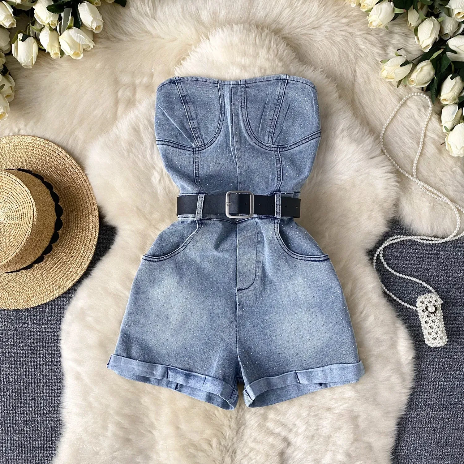 Glam Denim Playsuit