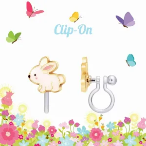 Glitter Rabbit Lead Free CLIP ON Earrings