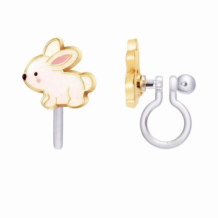 Glitter Rabbit Lead Free CLIP ON Earrings