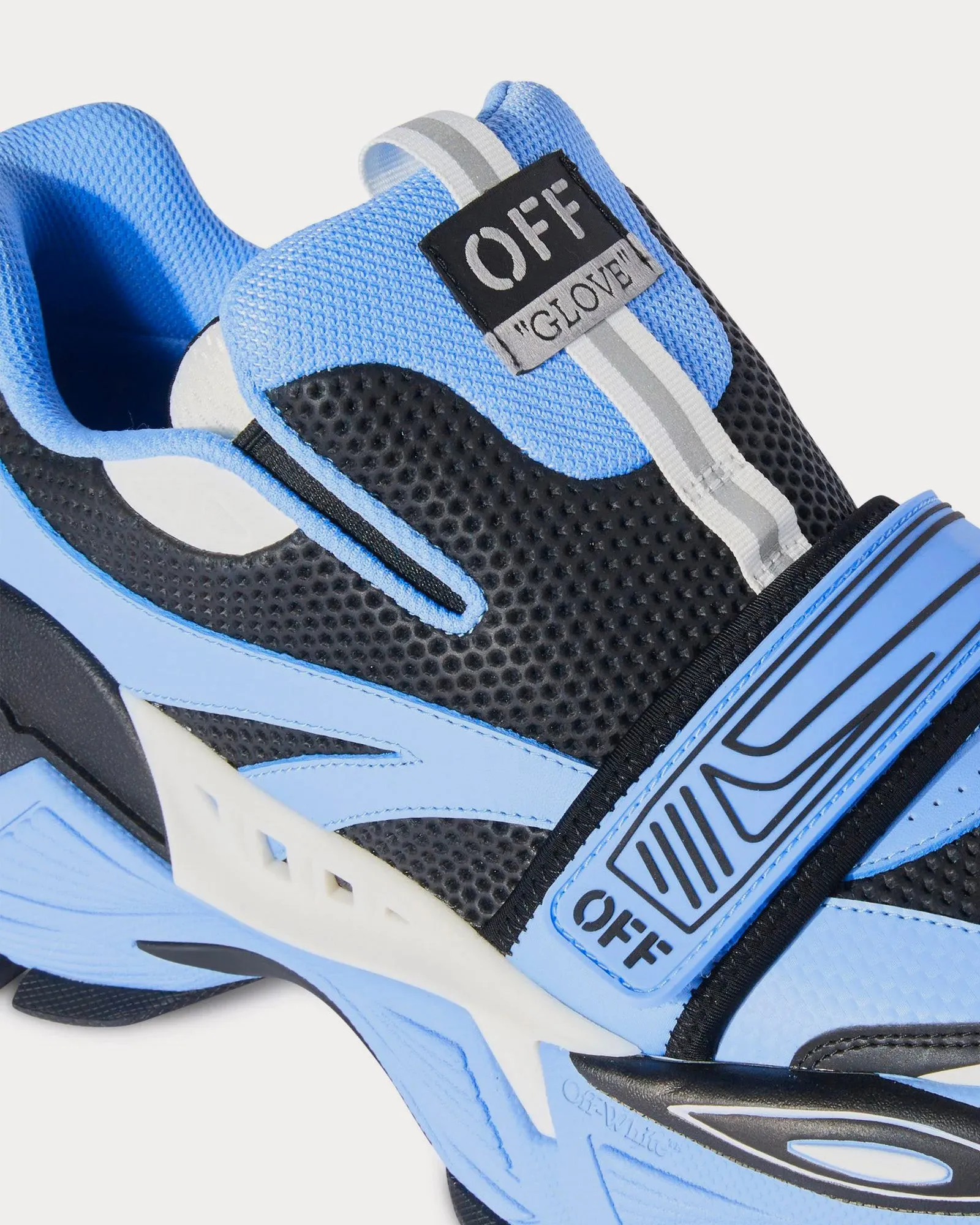 Glove Leather Light Blue / Black Slip On Sneakers