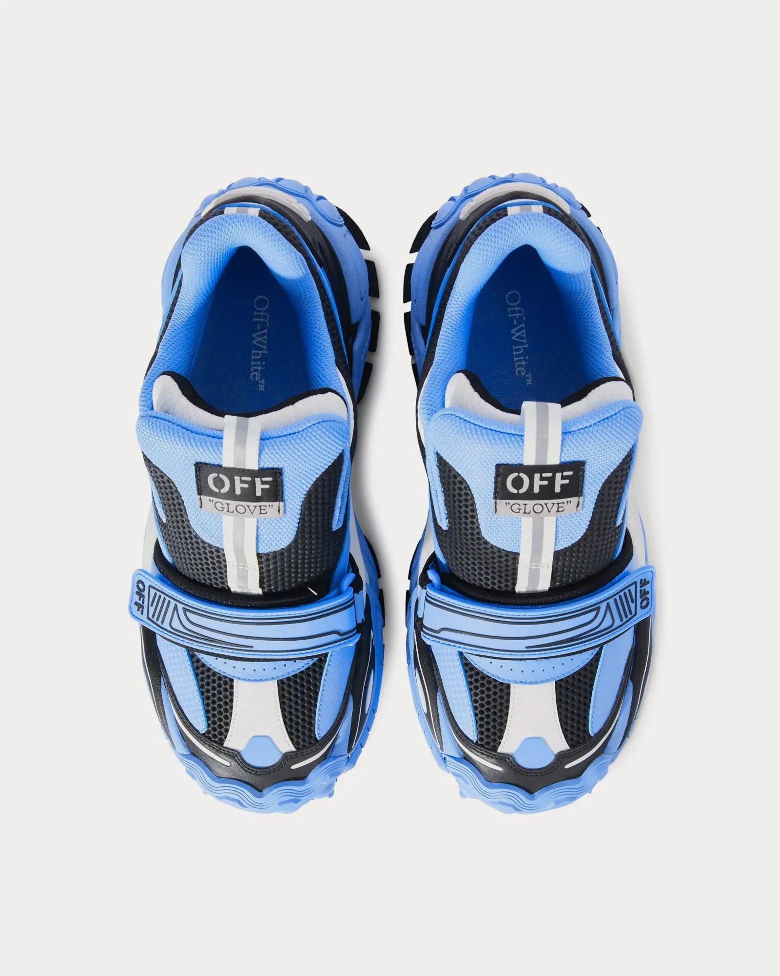 Glove Leather Light Blue / Black Slip On Sneakers