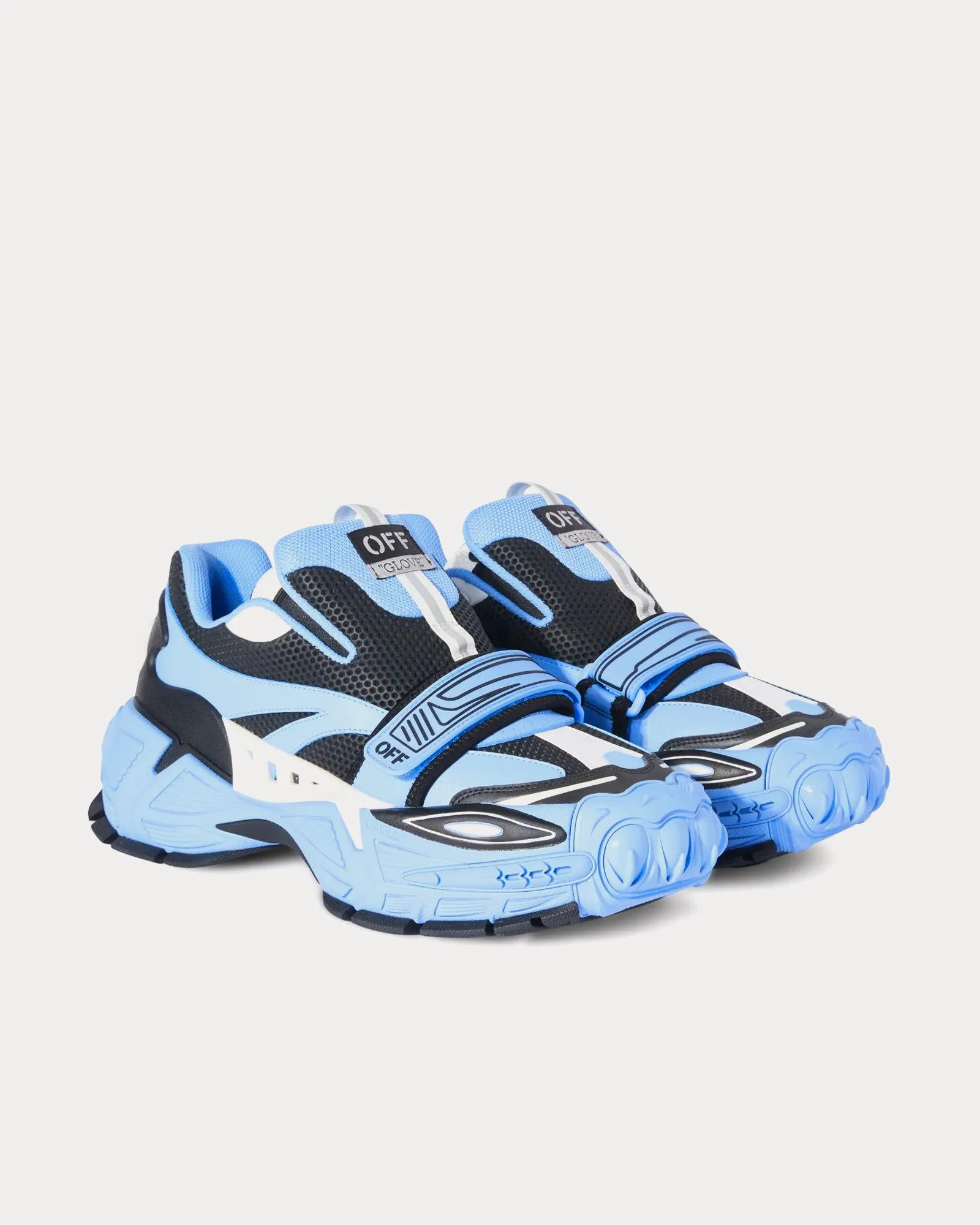Glove Leather Light Blue / Black Slip On Sneakers