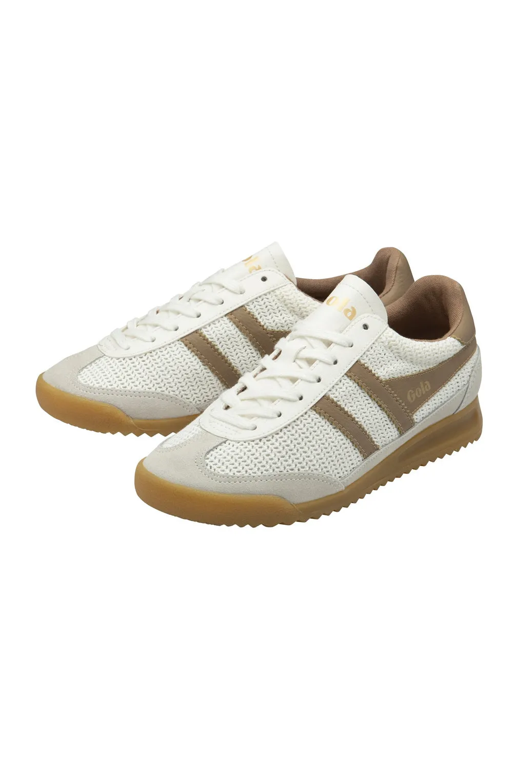 Gola Tornado Zephyr Sneakers for Women in Off White/Light Caramel | CLB768-WC