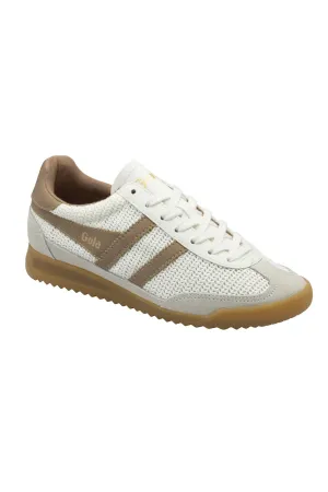 Gola Tornado Zephyr Sneakers for Women in Off White/Light Caramel | CLB768-WC