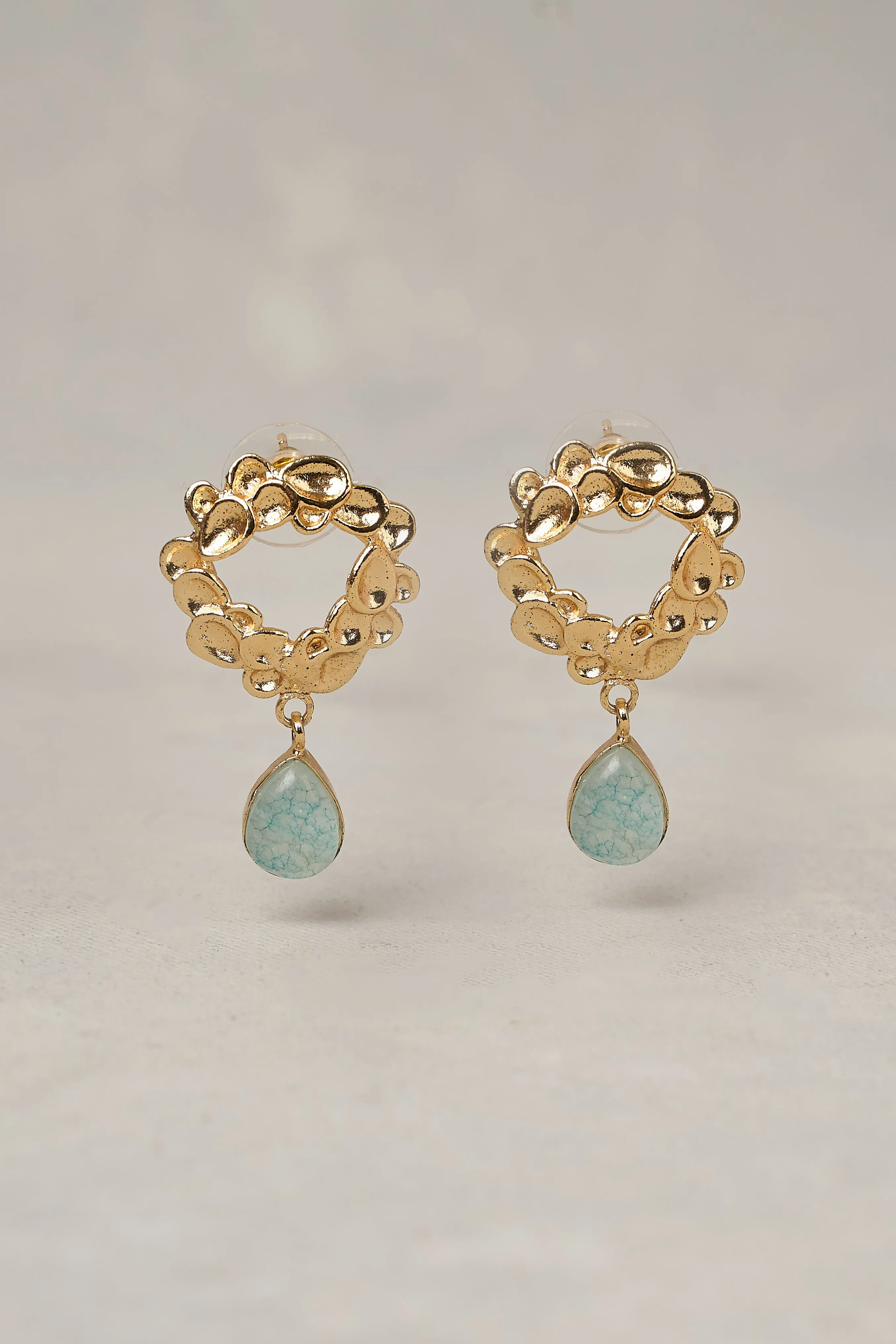 Gold Wreath Drop Earrings