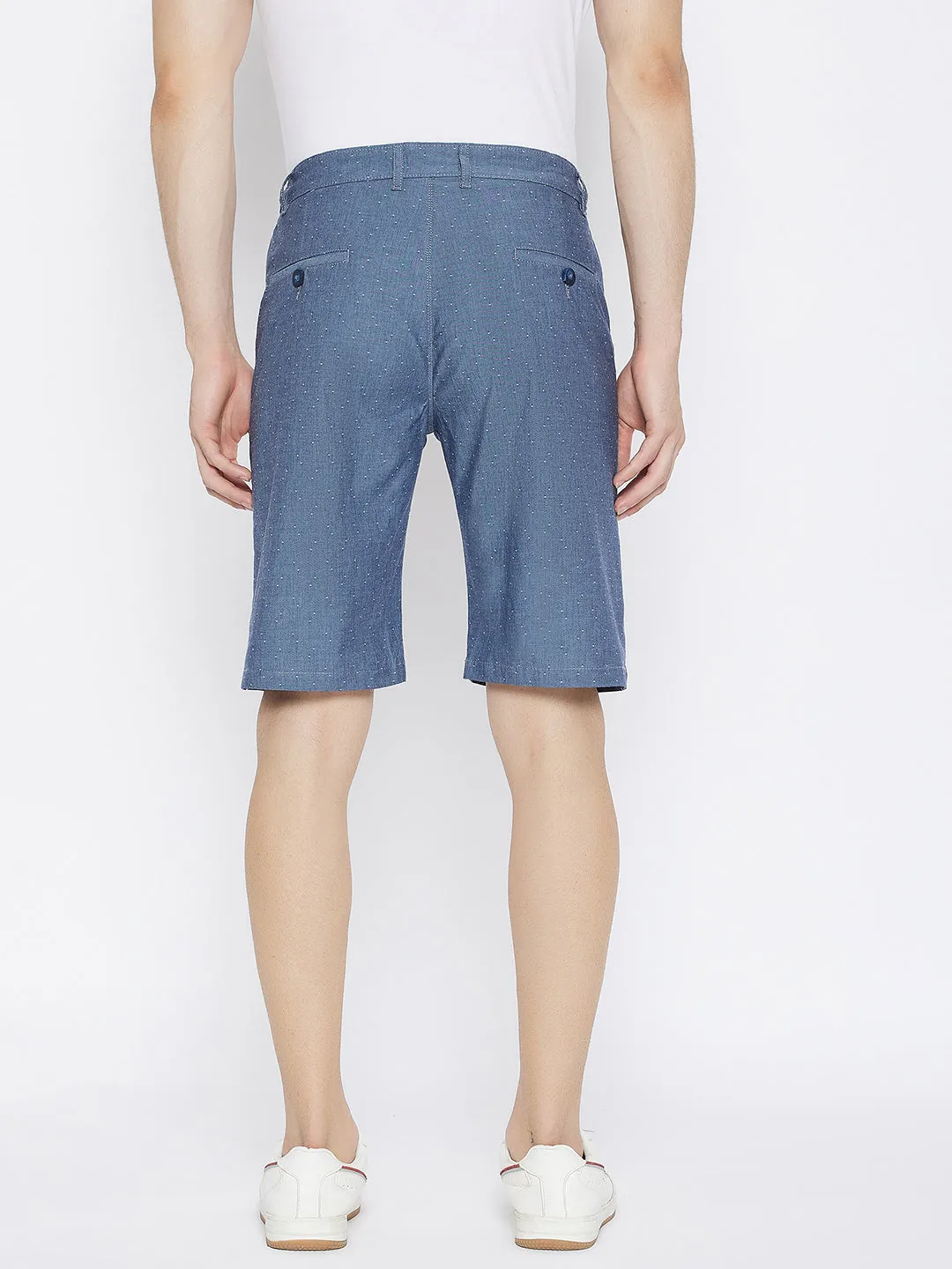 Grey Printed Slim Fit Shorts