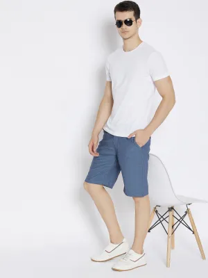 Grey Printed Slim Fit Shorts