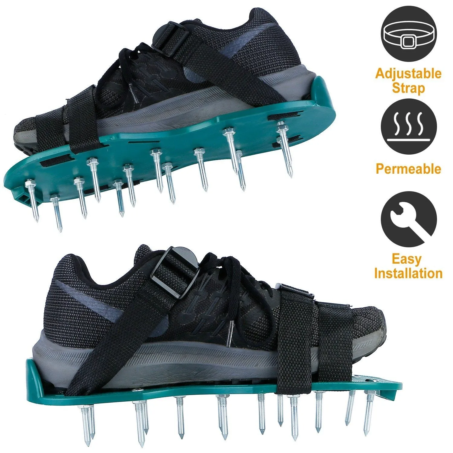 Heavy Duty Lawn Aerator Shoes with Adjustable Straps