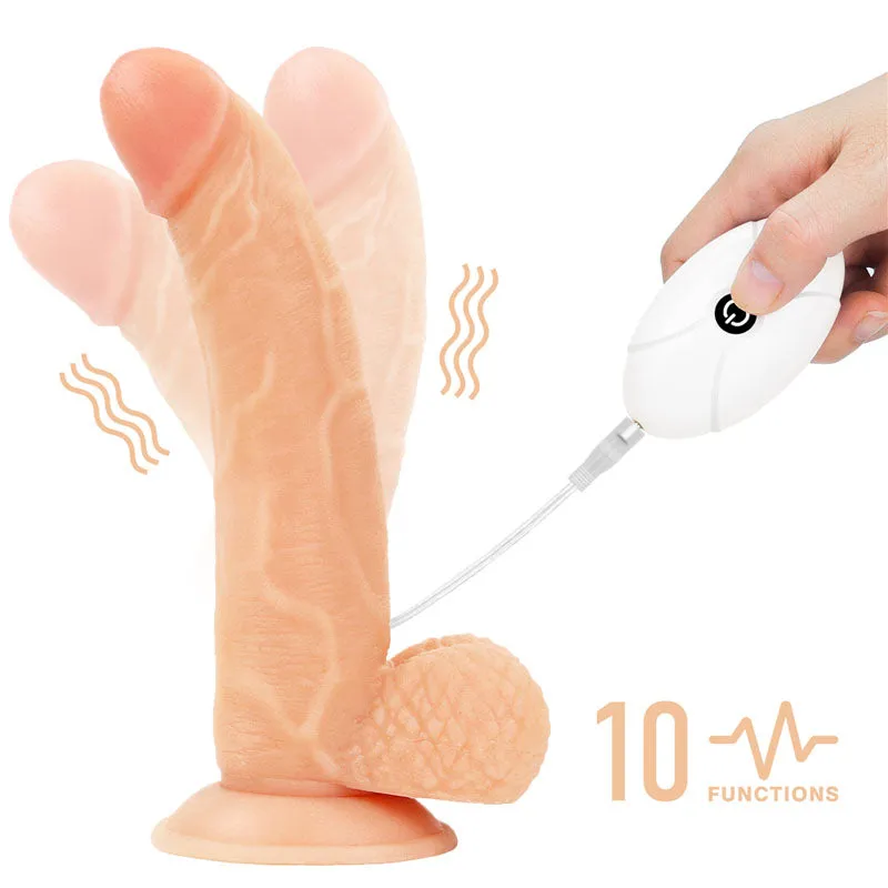 Ingen Easy Vibrating 21cm Curved Dildo with balls Strap-On Set