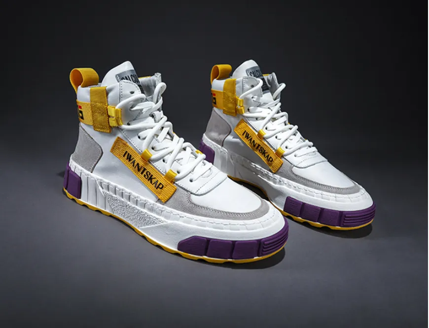 IWANTSKAP HIGH TOP LOGO SNEAKER IN COLOR BLOCK