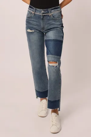 JODI SUPER HIGH RISE CROPPED STRAIGHT JEANS SARATOGA