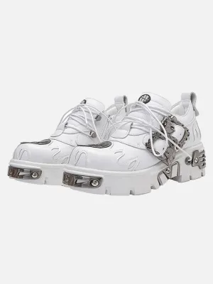 Kicksteria - Dark Metal Heavy-soled Small Leather Shoes