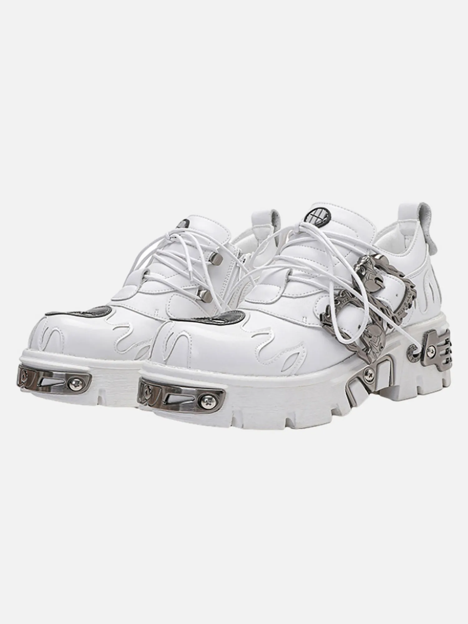 Kicksteria - Dark Metal Heavy-soled Small Leather Shoes