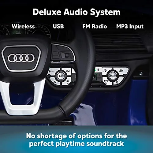 Kid Trax Electric Kids Luxury Audi Q5 Car Ride-On Toy, 6 Volt Battery, Remote Control, Ages 3-5 Years, Blue