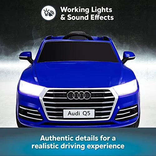 Kid Trax Electric Kids Luxury Audi Q5 Car Ride-On Toy, 6 Volt Battery, Remote Control, Ages 3-5 Years, Blue
