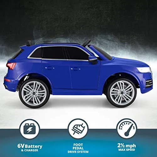 Kid Trax Electric Kids Luxury Audi Q5 Car Ride-On Toy, 6 Volt Battery, Remote Control, Ages 3-5 Years, Blue