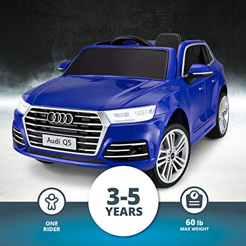 Kid Trax Electric Kids Luxury Audi Q5 Car Ride-On Toy, 6 Volt Battery, Remote Control, Ages 3-5 Years, Blue