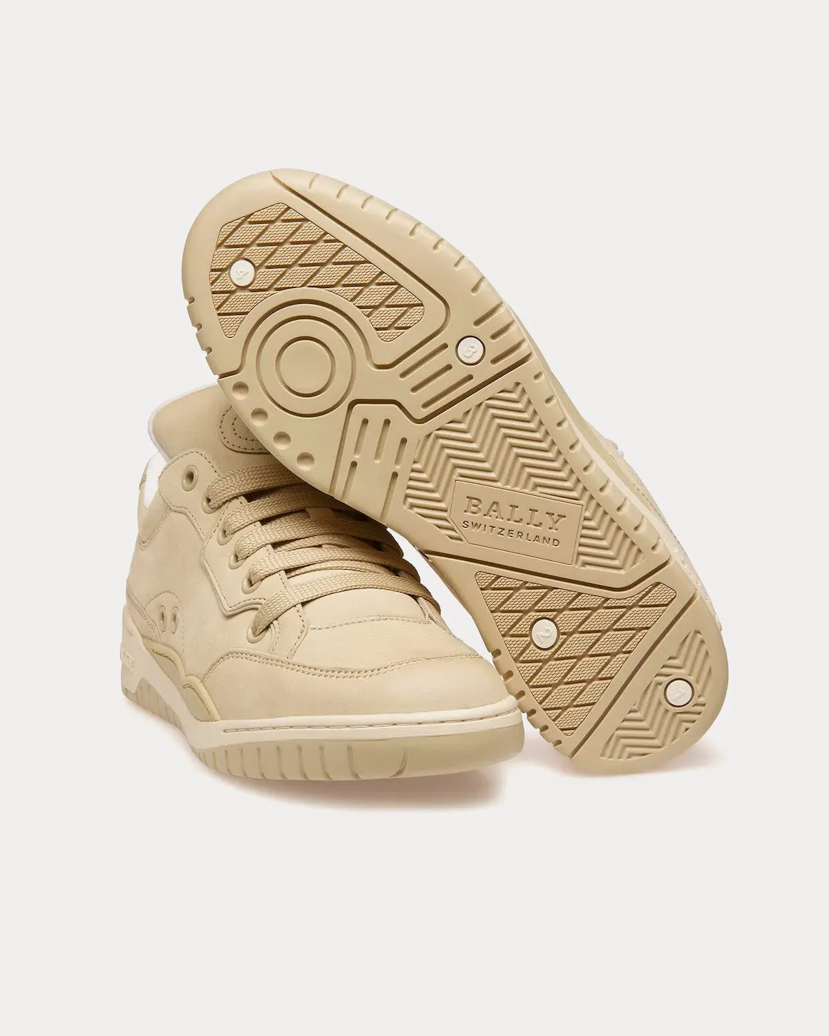 Kiro Leather Beige Low Top Sneakers