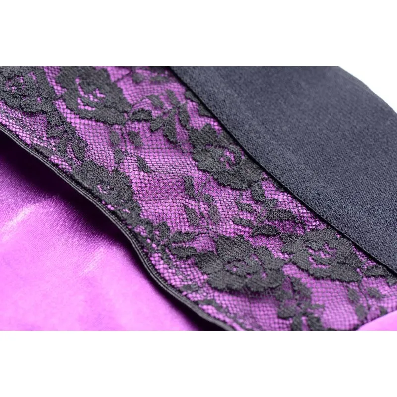 Lace Envy Strap On Harness Panty - Purple L/XL