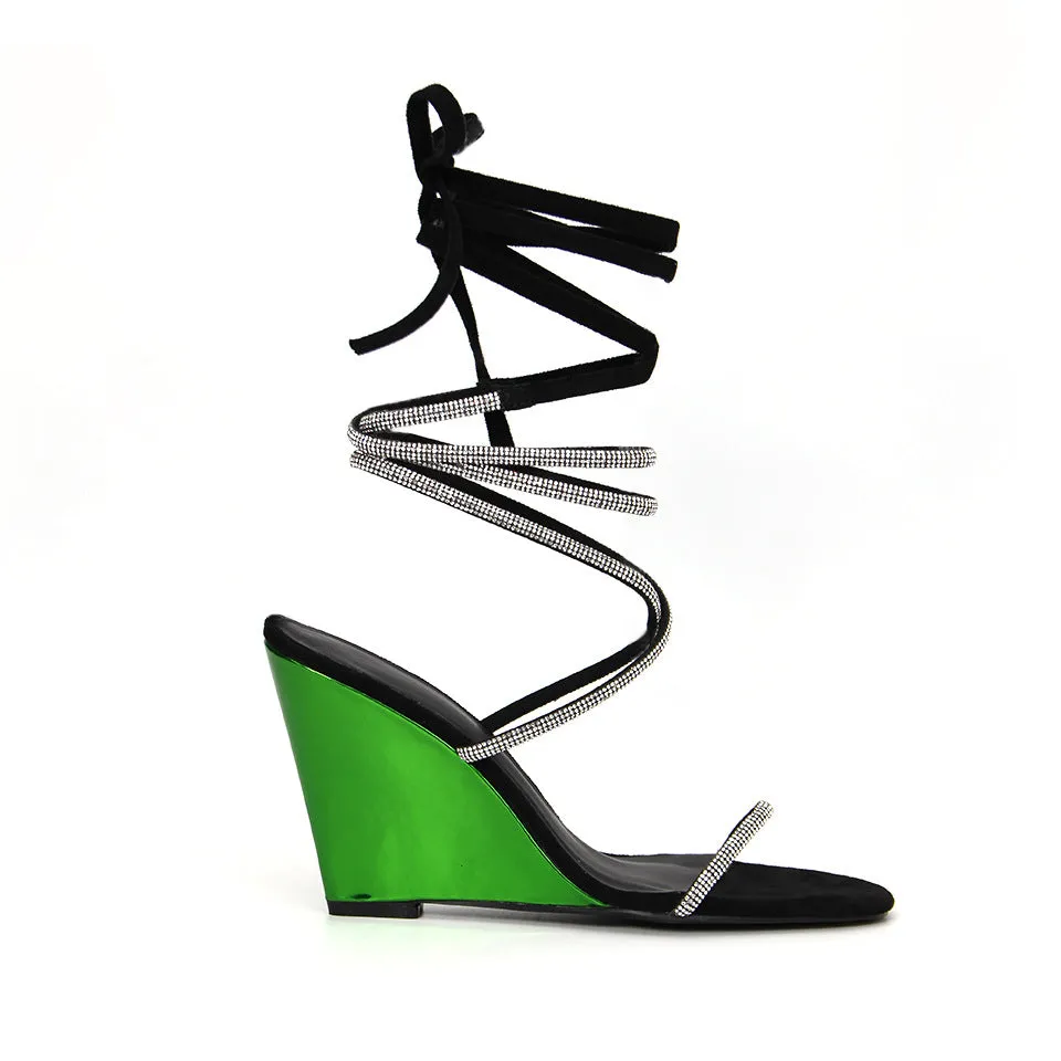 Ladies' Fashion Rhinestone Ankle Strap Stiletto Sandals