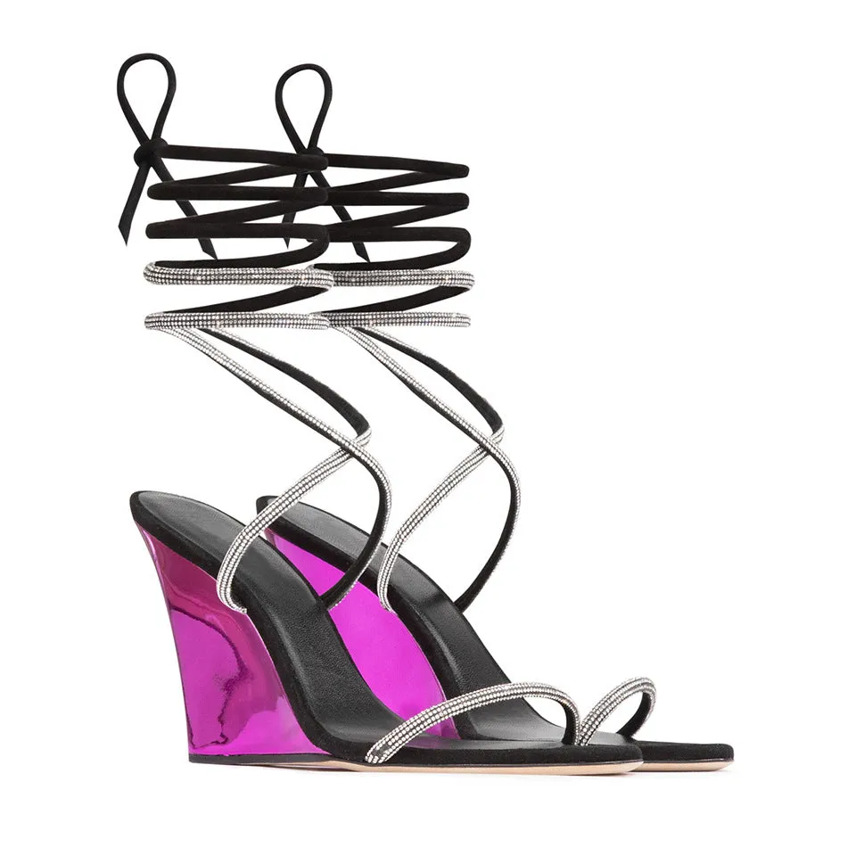 Ladies' Fashion Rhinestone Ankle Strap Stiletto Sandals