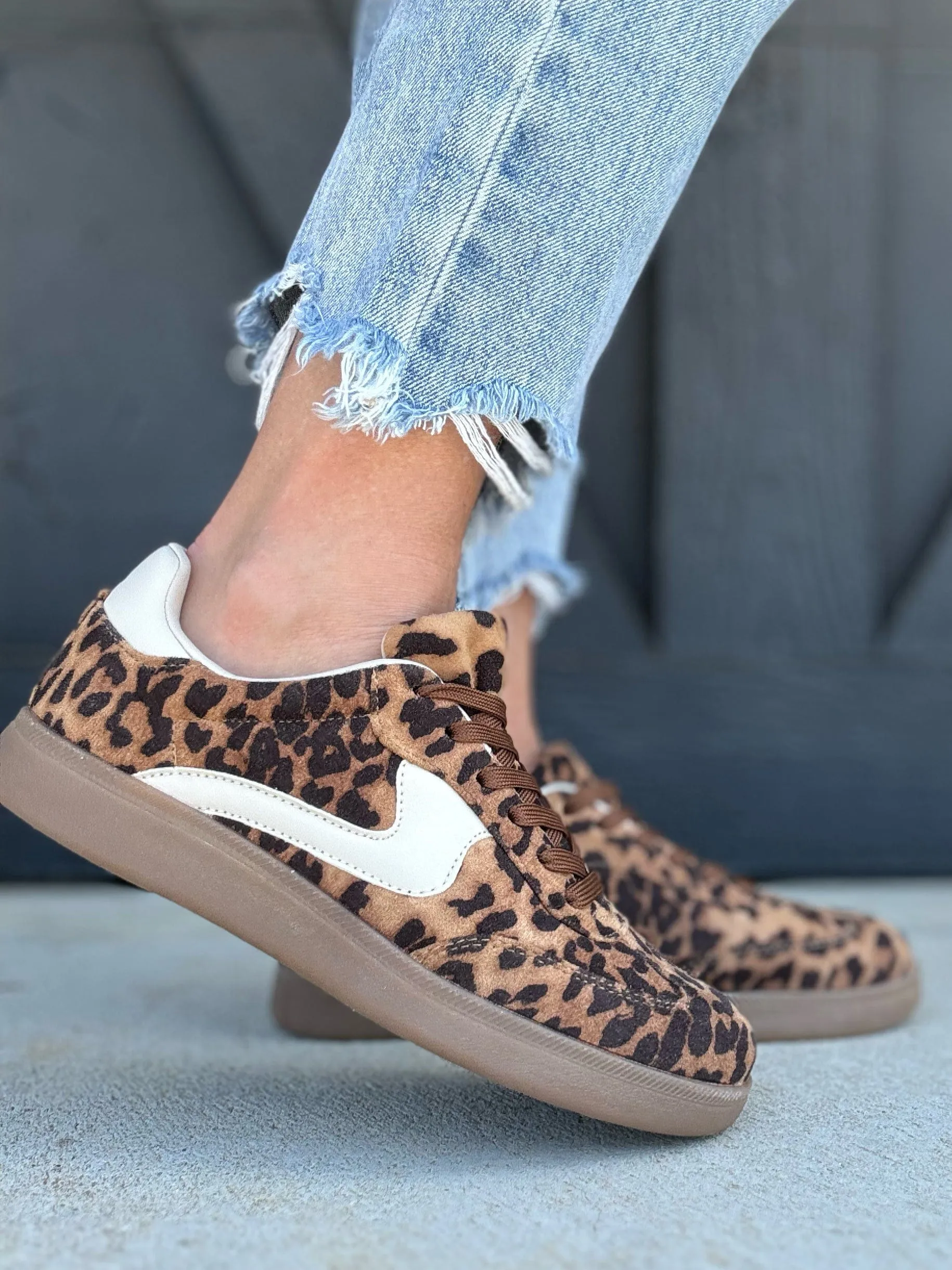 Leopard Print Gum Sole Sneakers