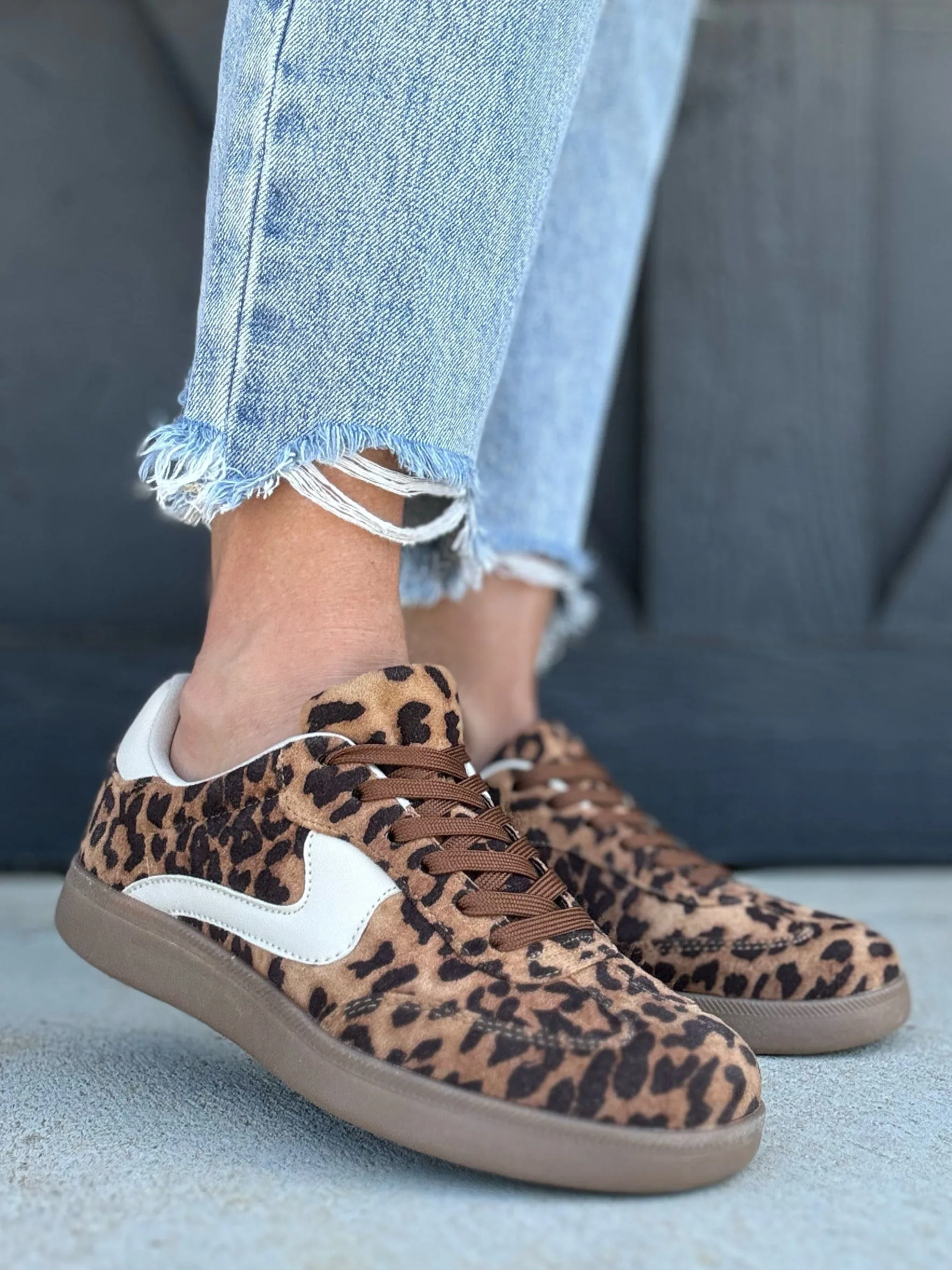 Leopard Print Gum Sole Sneakers