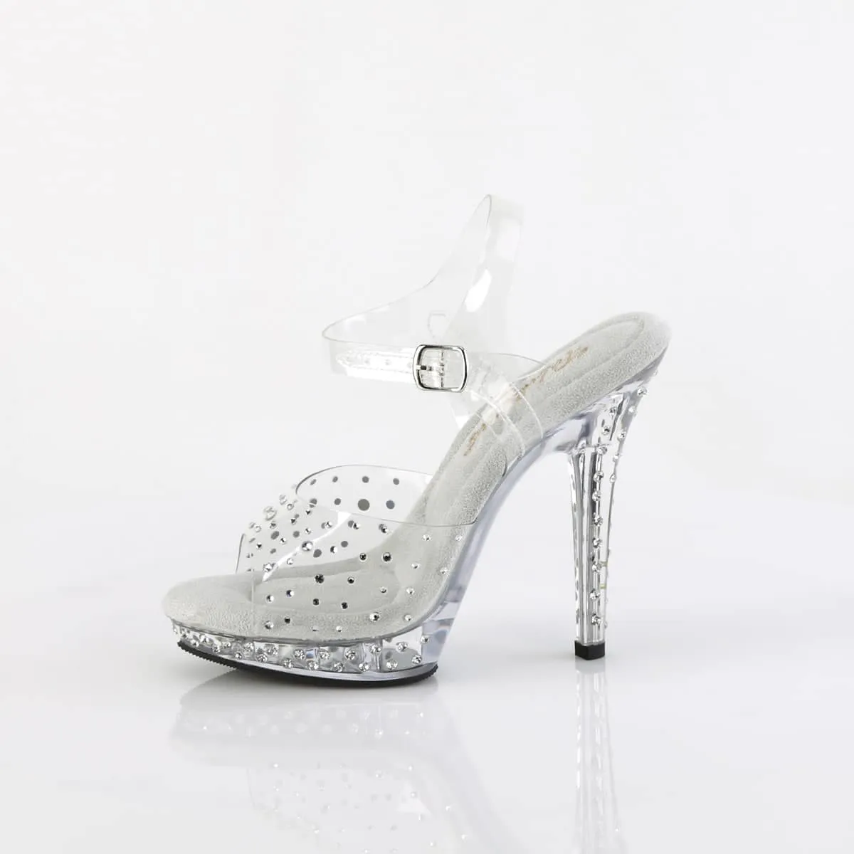 LIP-108RS Clear Ankle Peep Toe High Heel
