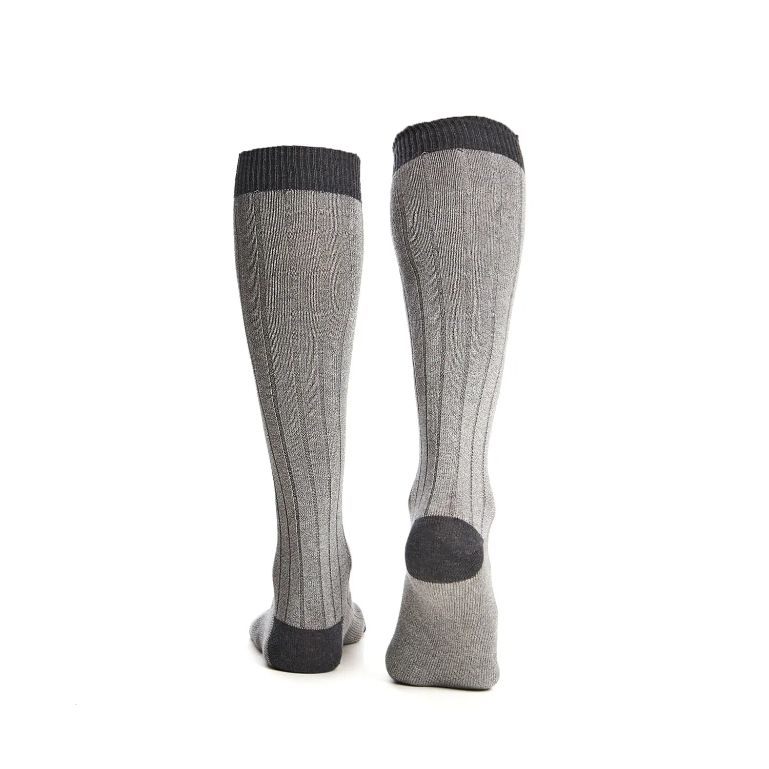 LONG LIGHT AND DARK GREY BICOLOR COTTON SOCKS