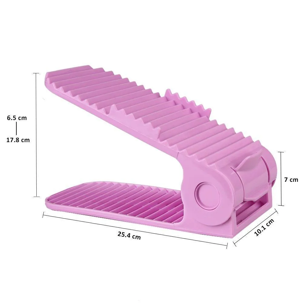 Lovne 18 Pairs Adjustable Double Shoe Rack Organizer, Shoe Slots Space Saver, Free Standing Shoe Rack for Closet, Shoes Holder for Boot/High Heels/Sneaker/Sandals/Slipper-Multicolor