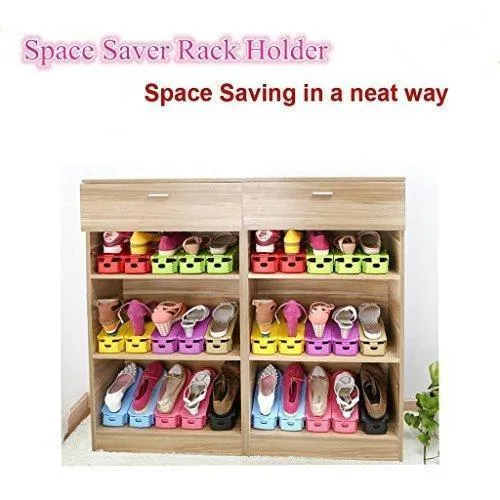 Lovne 18 Pairs Adjustable Double Shoe Rack Organizer, Shoe Slots Space Saver, Free Standing Shoe Rack for Closet, Shoes Holder for Boot/High Heels/Sneaker/Sandals/Slipper-Multicolor