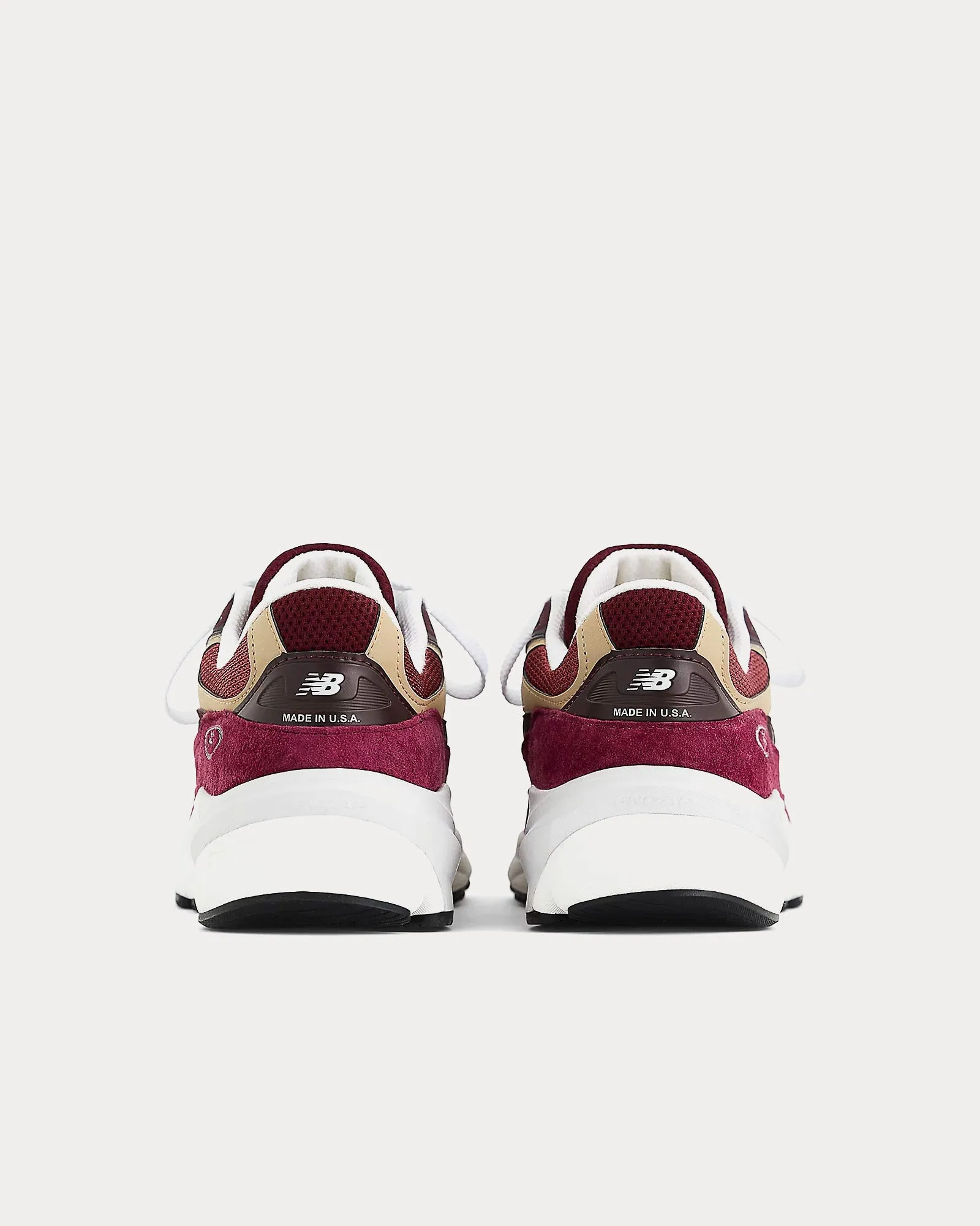 Made in USA 990v6 Burgundy / Tan Low Top Sneakers