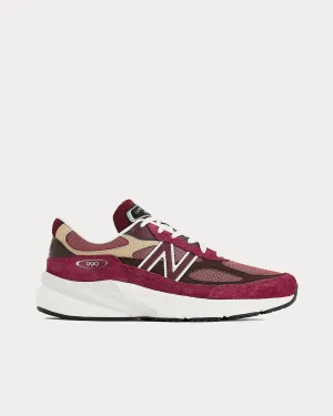 Made in USA 990v6 Burgundy / Tan Low Top Sneakers