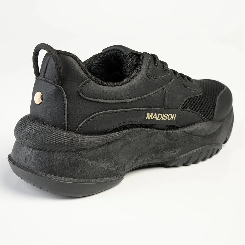 Madison Kim Ladies Fashion Sneaker - Black Mono