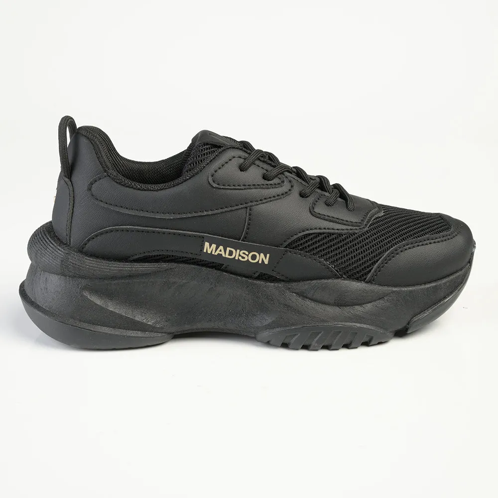 Madison Kim Ladies Fashion Sneaker - Black Mono