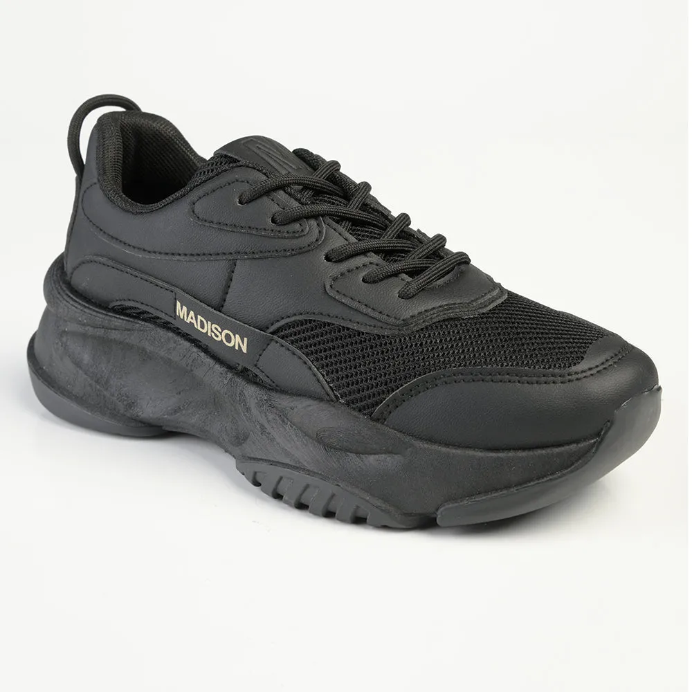 Madison Kim Ladies Fashion Sneaker - Black Mono