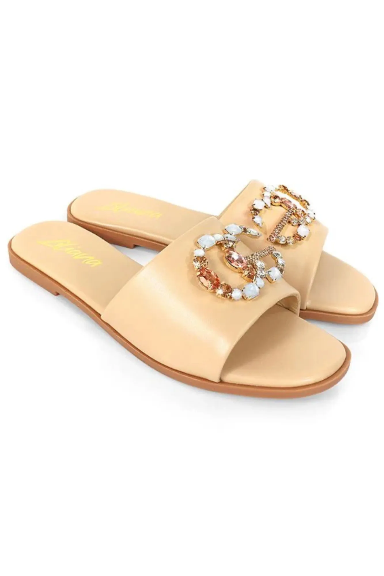 Mandy Elegant Jewel Slide Sandals