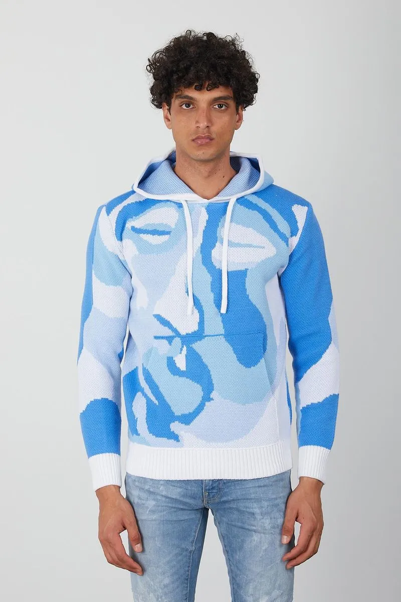 Men's Bold Eye Pullover Hoodie (Azure)