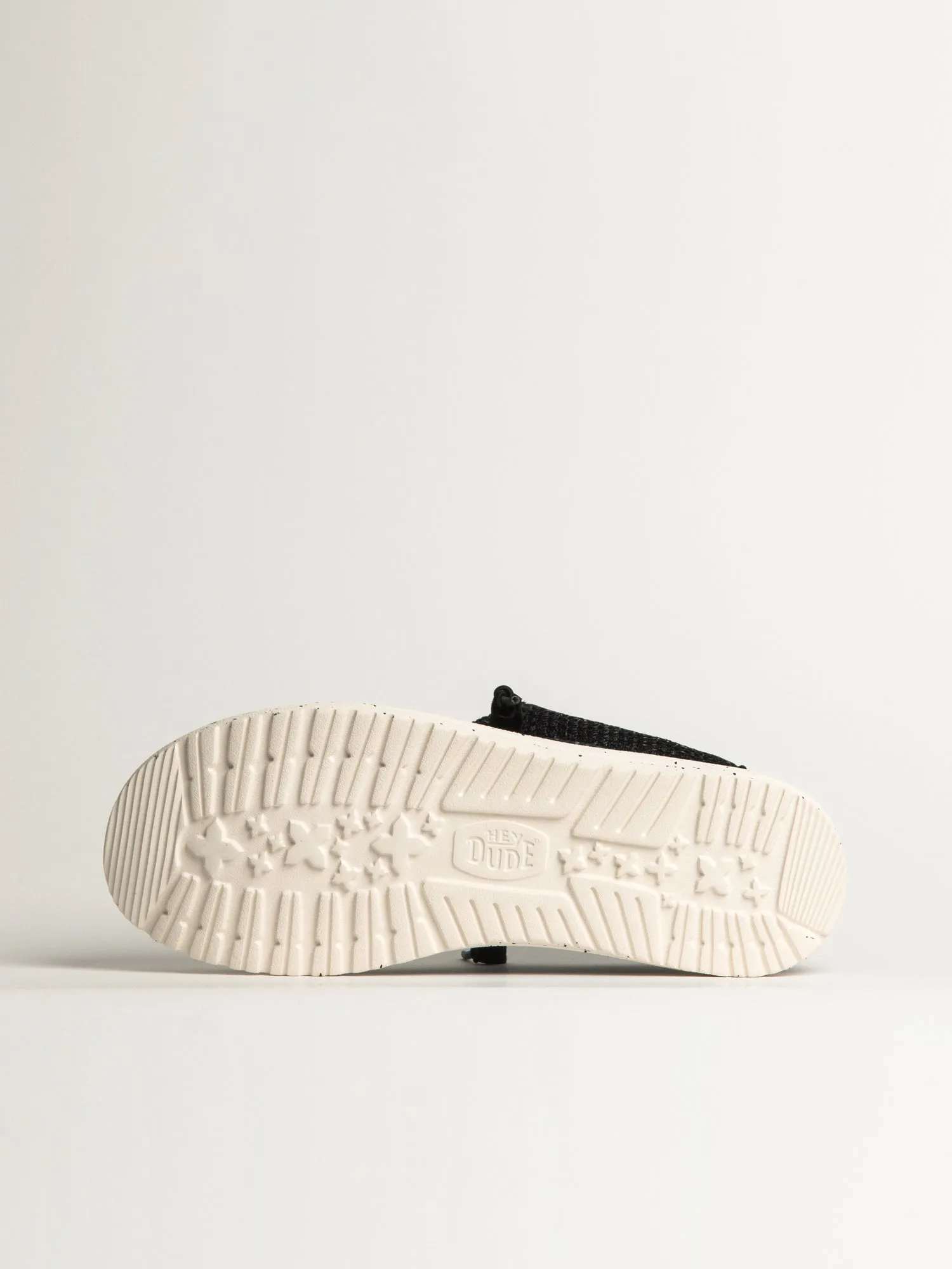 MENS HEY DUDE WALLY STRETCH SOX SLIP-ON - BLACK/WHITE