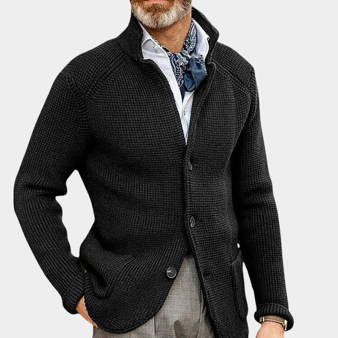 Mens Knitted Cardigan  Button-Up Warm Sweater with Pocket Detail  Soft Knit Fabric  Relaxed Fit  Multiple Colours