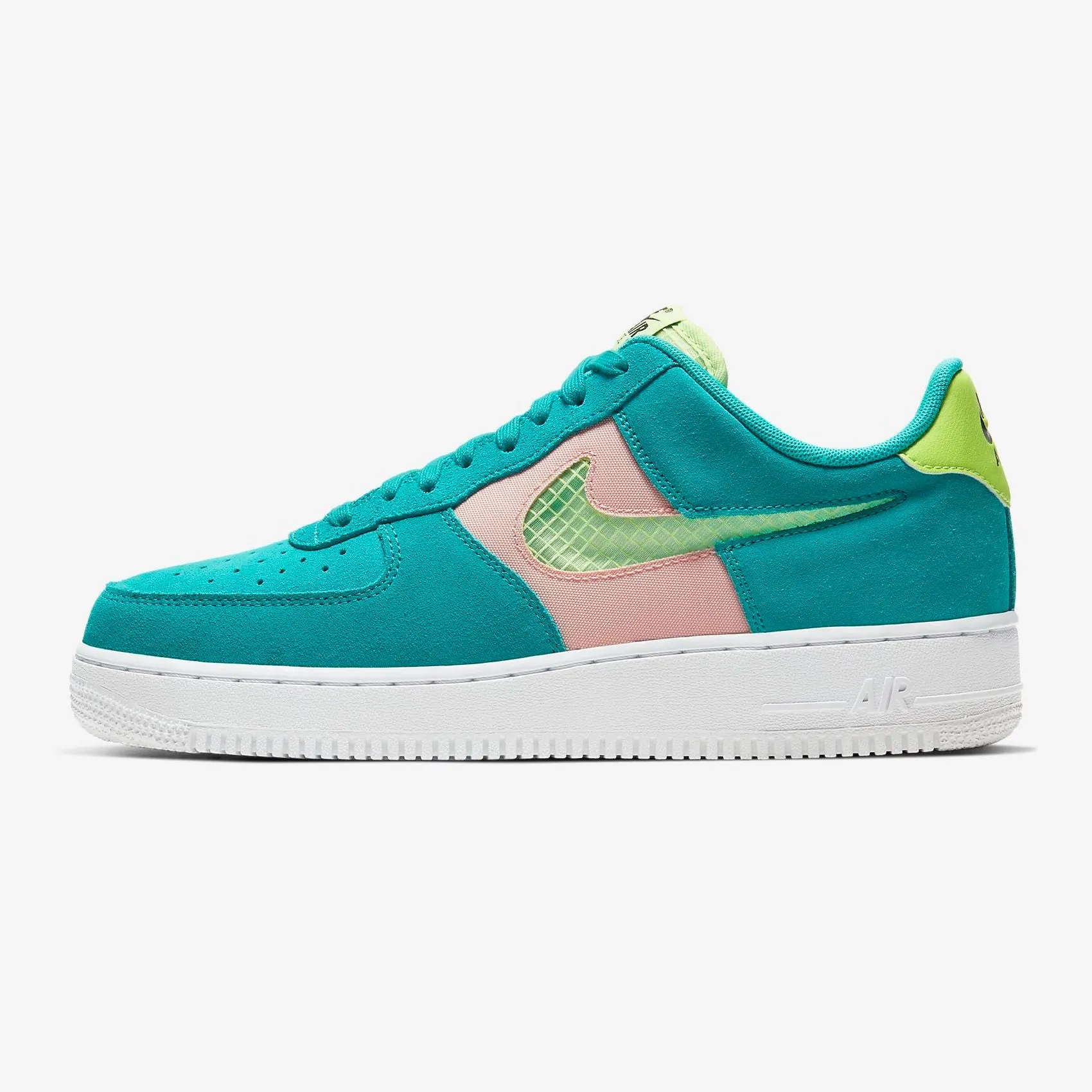 Men's Nike Air Force 1 '07 LV8 (Oracle Aqua/Washed Coral/White/Ghost Green)(CK4383-300)